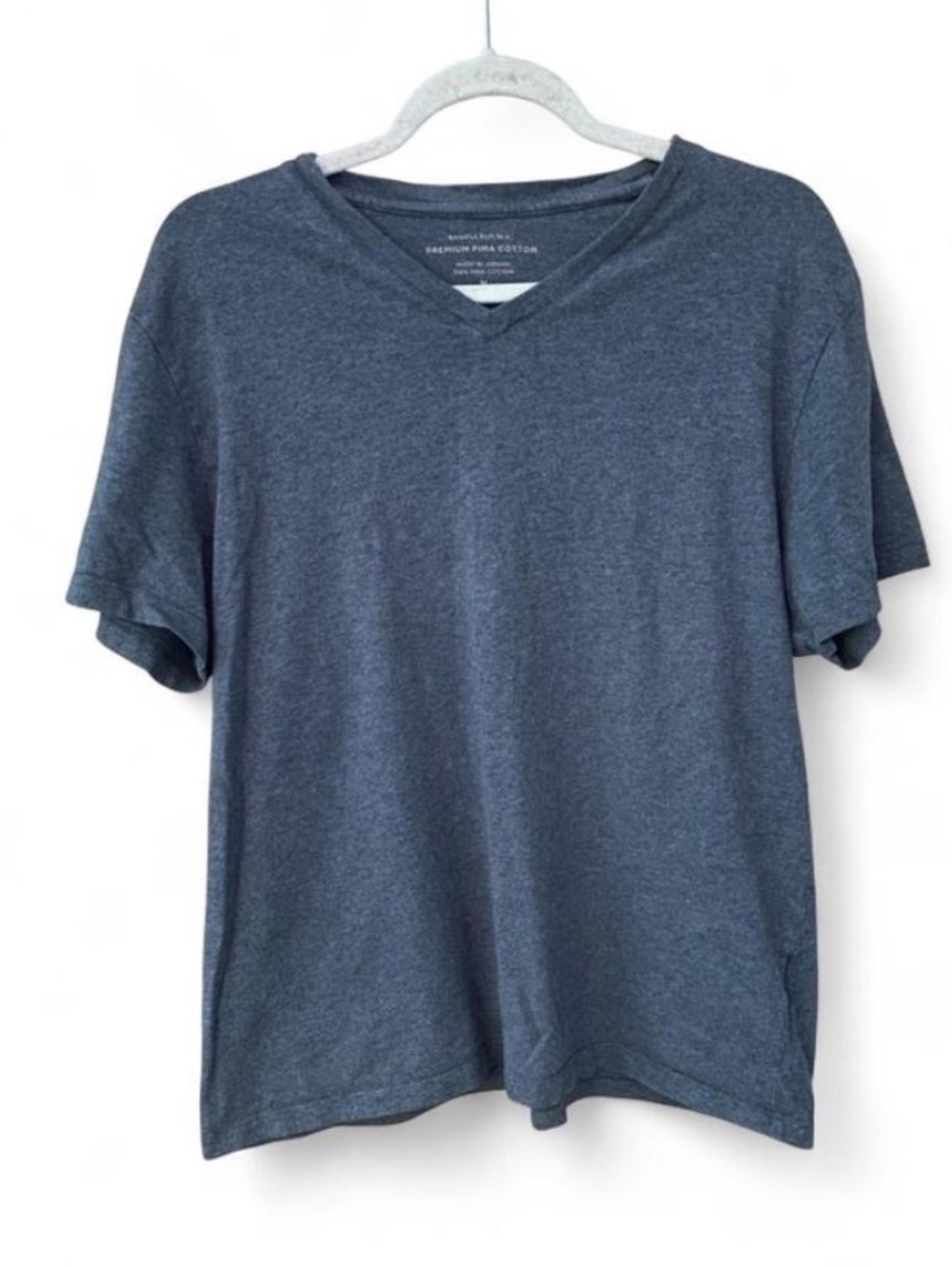 Banana Republic Basic Vee Premium Pima Cotton Dark Charcoal Gray V Neck T Shirt